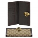 Brun Gucci Continental Emboîtement Portefeuille G Détail Soldes Marseille